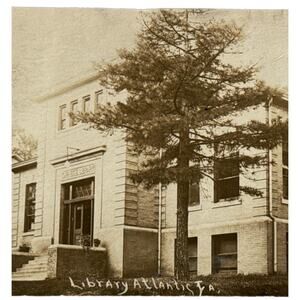 Vtg RPPC Postcard 1930s Ephemera Library Atlantic IA Photo By AE Hanna Blair NE